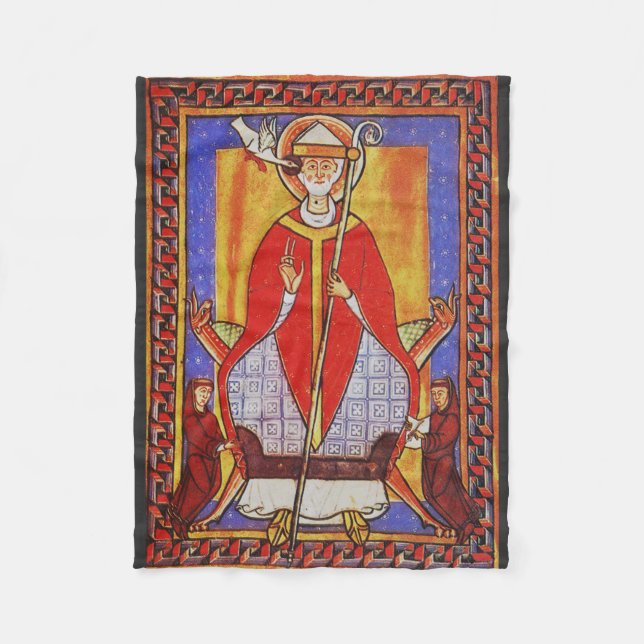 Pope Saint Gregory I the Dialogist Fleece Blanket (Front)