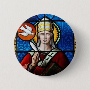 Pope Saint Gregory the Great - Stained Glass 2 Inch Round Button