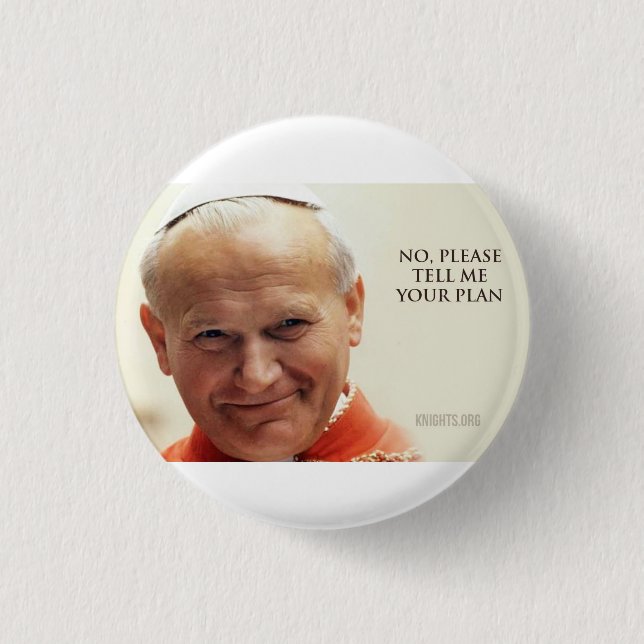 Pope Saint John Paul II 1 Inch Round Button (Front)