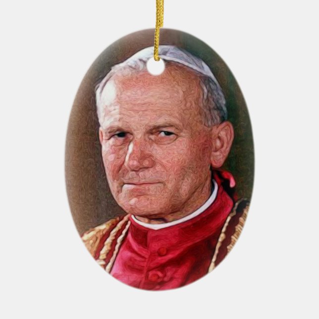 Pope Saint John Paul II Ceramic Ornament (Front)