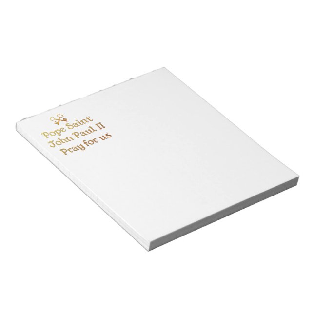 Pope Saint John Paul II Pray for us Notepad (Angled)