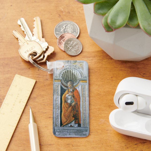 Pope Saint Sixtus II by Sandro Botticelli Keychain (Desk)