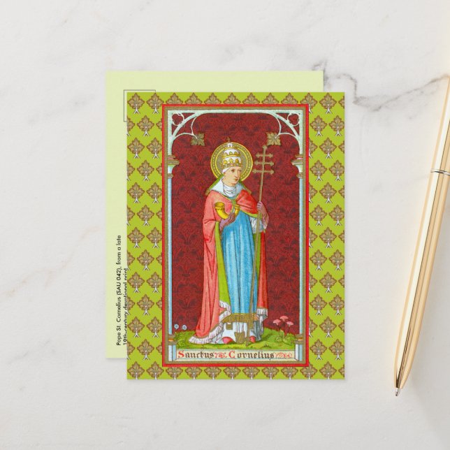 Pope St. Cornelius (SAU 042) Postcard (Front/Back In Situ)