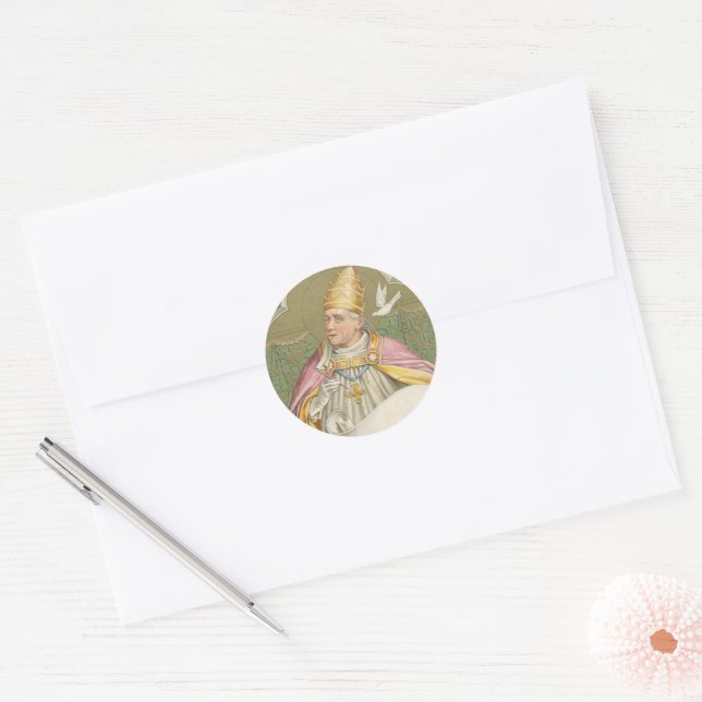 Pope St. Gregory the Great (M 067) Classic Round Sticker (Envelope)