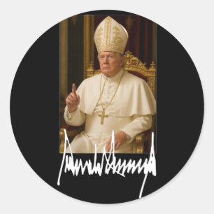 Pope Trump Funny American President Trump Vatican  Classic Round Sticker