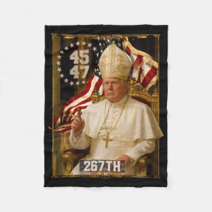 Pope Trump Funny President Trump Fleece Blanket