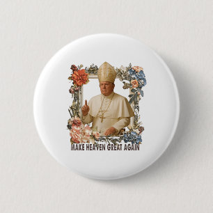 Pope Trump Funny Trump Vatican Christian Retro Chu 2 Inch Round Button