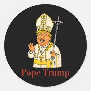 Pope Trump Funny Trump Vatican Christian Retro Chu Classic Round Sticker