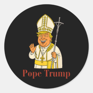 Pope Trump Funny Trump Vatican Christian Retro Chu Classic Round Sticker