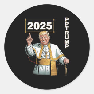 Pope Trump Funny Trump Vatican Christian Retro Chu Classic Round Sticker