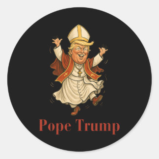 Pope Trump Funny Trump Vatican Christian Retro Chu Classic Round Sticker