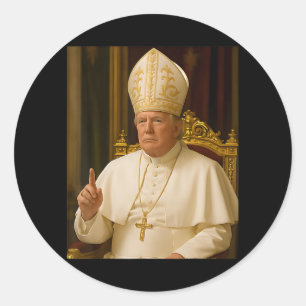 Pope Trump Funny Trump Vatican Christian Retro Chu Classic Round Sticker