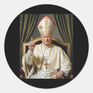 Pope Trump Funny Trump Vatican Christian Retro Chu Classic Round Sticker