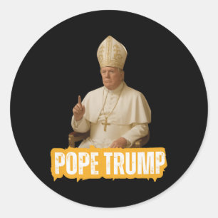 Pope Trump Funny Trump Vatican Christian Retro Chu Classic Round Sticker