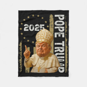 Pope Trump Funny Trump Vatican Christian Retro Chu Fleece Blanket