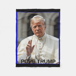 Pope Trump Funny Trump Vatican Christian Retro Chu Fleece Blanket