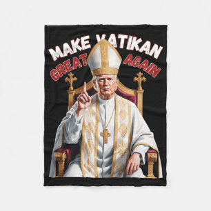 Pope Trump Funny Trump Vatican Christian Retro Chu Fleece Blanket