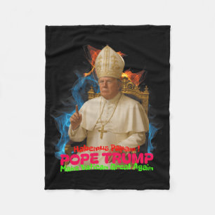 Pope Trump Funny Trump Vatican Christian Retro Chu Fleece Blanket