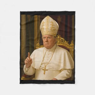 Pope Trump Funny Trump Vatican Christian Retro Chu Fleece Blanket