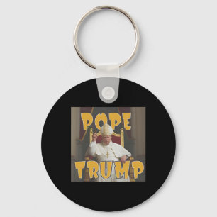 Pope Trump Funny Trump Vatican Christian Retro Chu Keychain