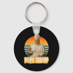Pope Trump Funny Trump Vatican Christian Retro Chu Keychain