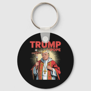 Pope Trump Funny Trump Vatican Christian Retro Chu Keychain