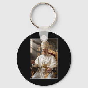 Pope Trump Funny Trump Vatican Christian Retro Chu Keychain