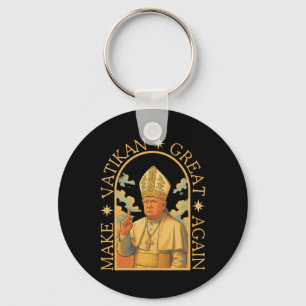 Pope Trump Funny Trump Vatican Christian Retro Chu Keychain