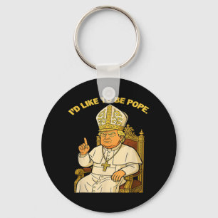 Pope Trump Funny Trump Vatican Christian Retro Chu Keychain