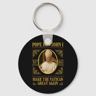 Pope Trump Pope Don John I Funny Political Satire Keychain