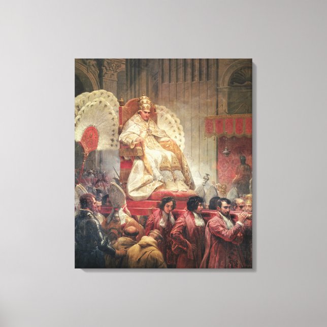 Pope VIII  in St. Peter's on the Sedia Gestatoria Canvas Print (Front)