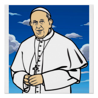 Pope with the blue sky poster