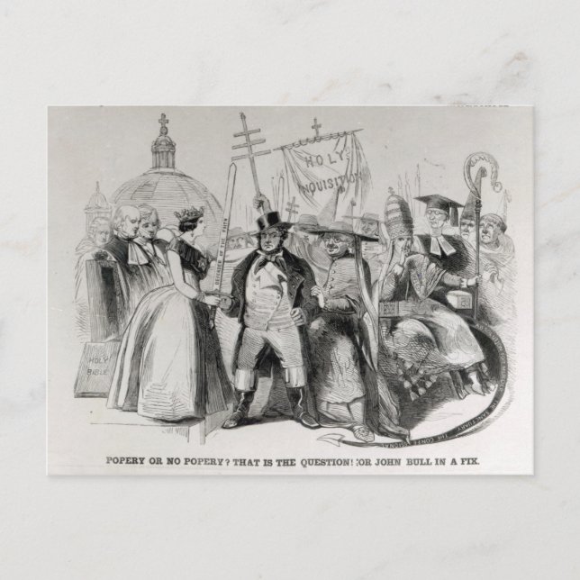 Popery or No Popery? 1850 Postcard (Front)