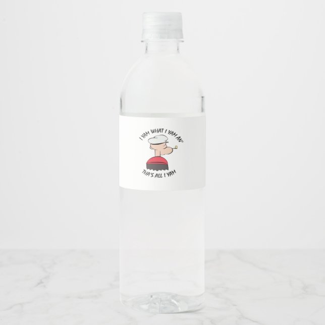 Popeye I Yam What I Yam Classic Water Bottle Label (Front)
