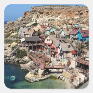 Popeye Village Malta Square Sticker