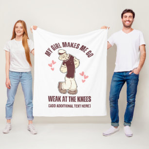 POPEYE Weak At The Knees Fun Valentines Day  Fleece Blanket