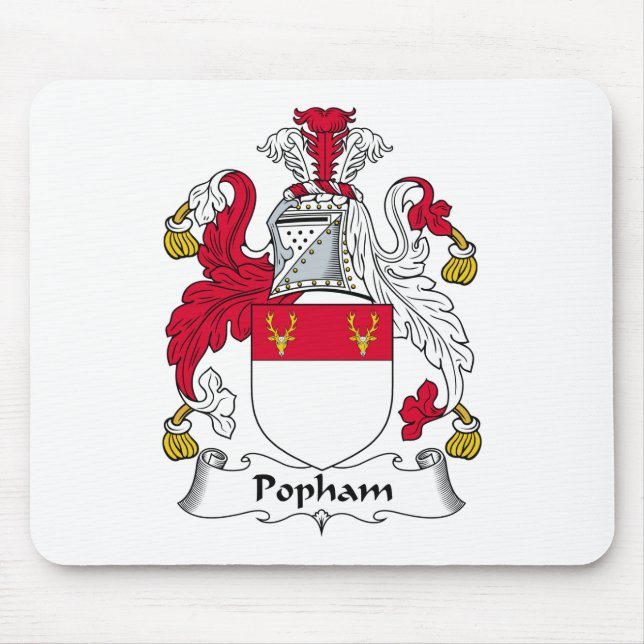 Popham Family Crest Mouse Pad (Front)