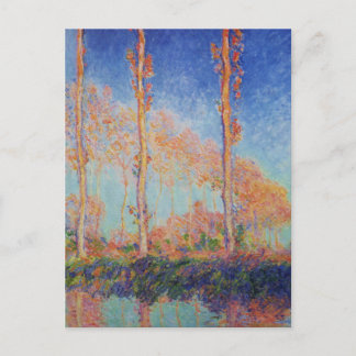 Poplars, Autumn, Pink Effect by Claude MonPostcard Postcard