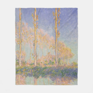Poplars, impressionist landscape, Claude Monet Fleece Blanket