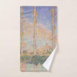 Poplars, impressionist landscape, Claude Monet Hand Towel