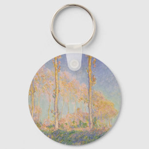 Poplars, impressionist landscape, Claude Monet Keychain