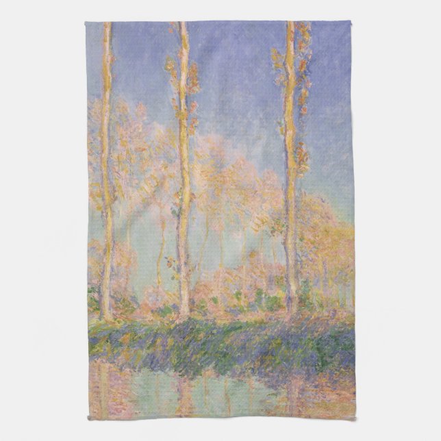 Poplars, impressionist landscape, Claude Monet Kitchen Towel (Vertical)