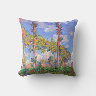 Poplars in the Sun, Monet Throw Pillow