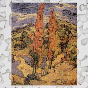 Poplars on Road Through Hills by Vincent van Gogh Jigsaw Puzzle