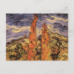 Poplars on Road Through Hills by Vincent van Gogh Postcard