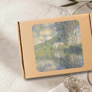 Poplars on the Epte - Monet Square Sticker