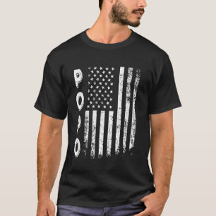 Popo America Flag Fatheru2019s Day 4th of July Men T-Shirt