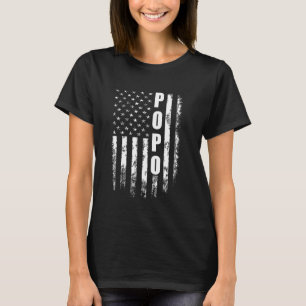 Popo American Flag 4th of July Vintage Christmas X T-Shirt