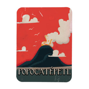 Popocatépetl Volcano Travel Poster Magnet