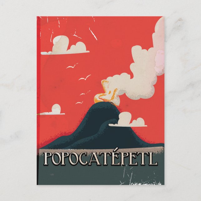 Popocatépetl Volcano Travel Poster Postcard (Front)